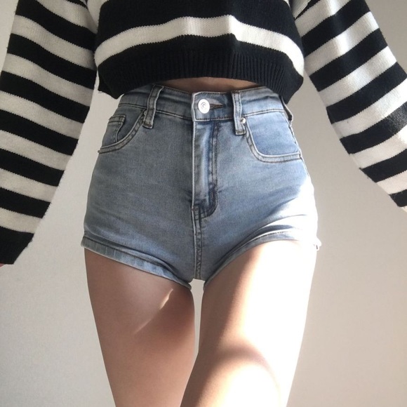 YesStyle Notica Denim Hot Pants Blue Jean Shorts 0 - Picture 3 of 8